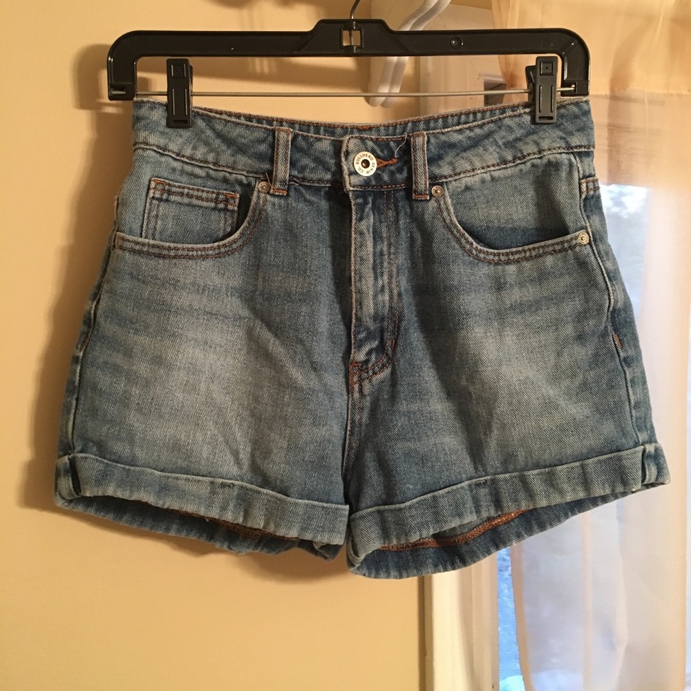 High waisted denim shorts